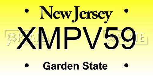XMPV59 New Jersey License Plate