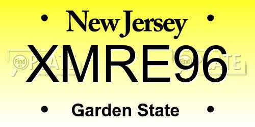 XMRE96 New Jersey License Plate