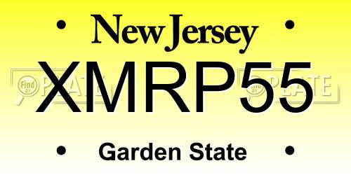 XMRP55 New Jersey License Plate