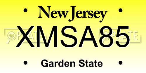 XMSA85 New Jersey License Plate