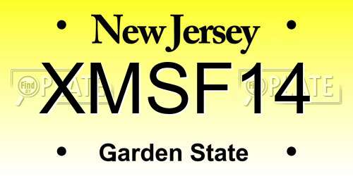 XMSF14 New Jersey License Plate