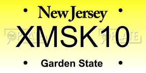 XMSK10 New Jersey License Plate