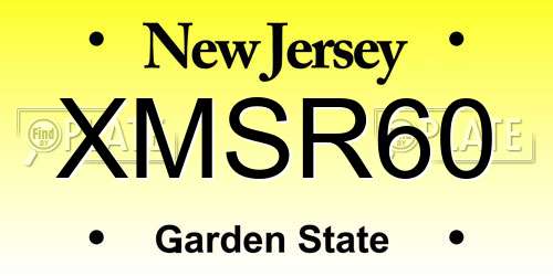 XMSR60 New Jersey License Plate