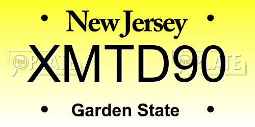 XMTD90 New Jersey License Plate