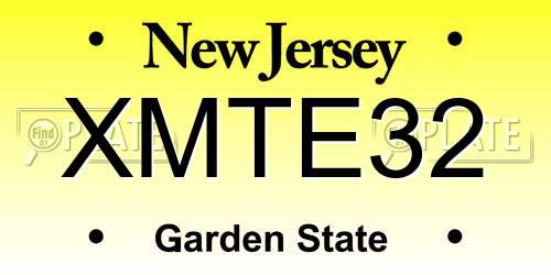 XMTE32 New Jersey License Plate