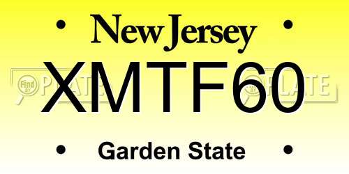 XMTF60 New Jersey License Plate