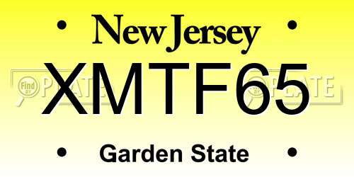 XMTF65 New Jersey License Plate