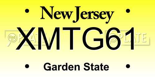 XMTG61 New Jersey License Plate