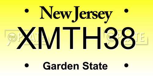 XMTH38 New Jersey License Plate