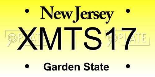 XMTS17 New Jersey License Plate
