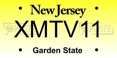 XMTV11 New Jersey License Plate