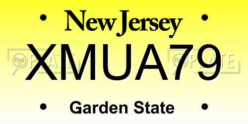 XMUA79 New Jersey License Plate