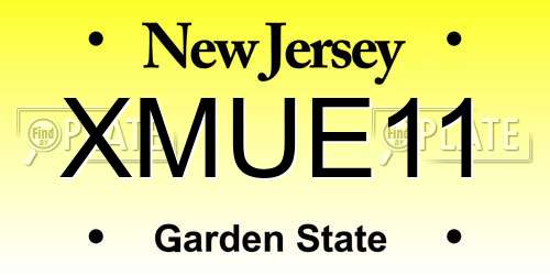 XMUE11 New Jersey License Plate