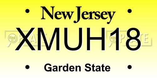 XMUH18 New Jersey License Plate