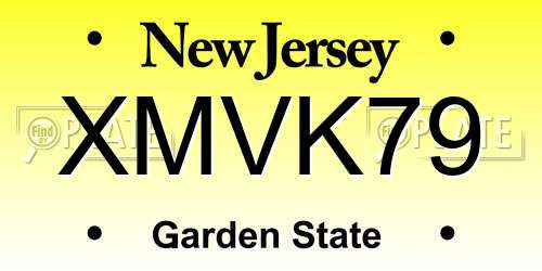 XMVK79 New Jersey License Plate
