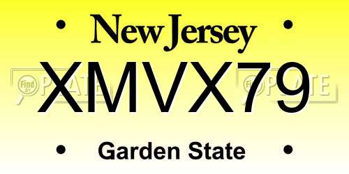 XMVX79 New Jersey License Plate