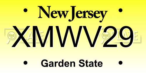 XMWV29 New Jersey License Plate