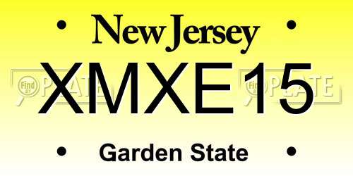 XMXE15 New Jersey License Plate