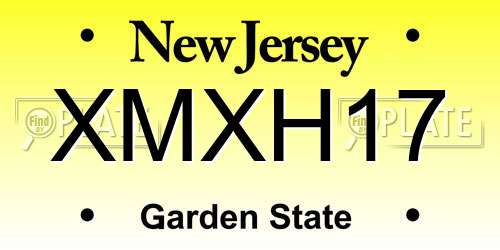 XMXH17 New Jersey License Plate