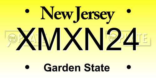 XMXN24 New Jersey License Plate