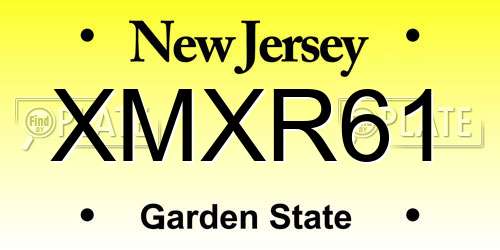 XMXR61 New Jersey License Plate
