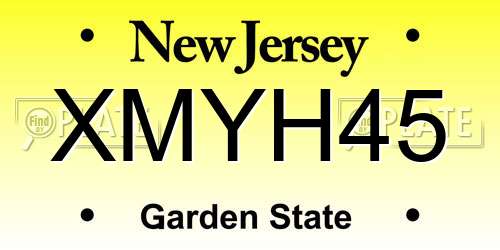 XMYH45 New Jersey License Plate