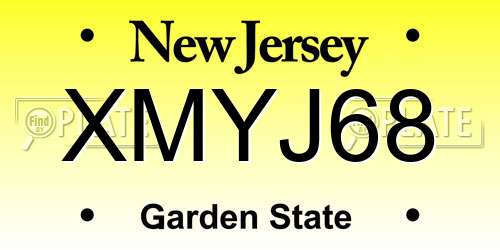 XMYJ68 New Jersey License Plate