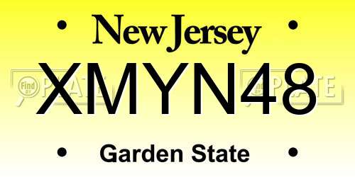XMYN48 New Jersey License Plate
