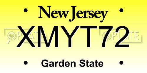 XMYT72 New Jersey License Plate