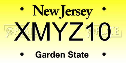 XMYZ10 New Jersey License Plate