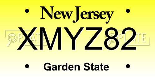 XMYZ82 New Jersey License Plate