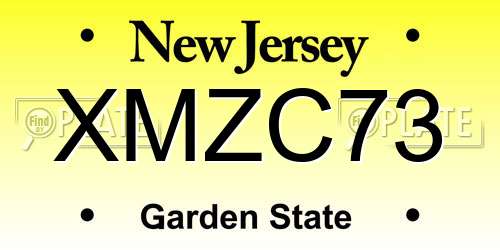 XMZC73 New Jersey License Plate