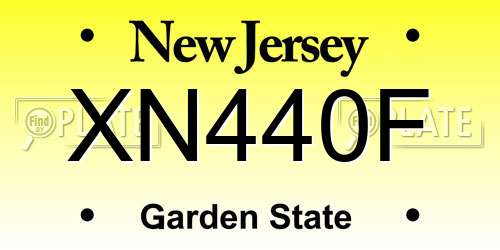 XN440F New Jersey License Plate