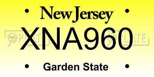 XNA960 New Jersey License Plate