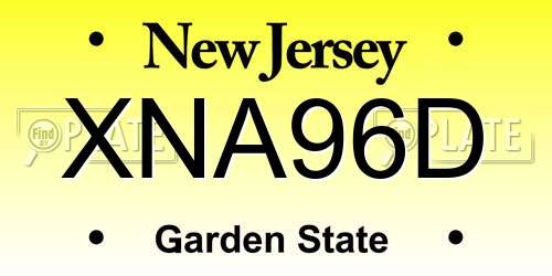 XNA96D New Jersey License Plate