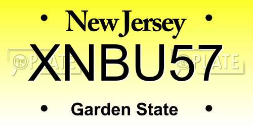 XNBU57 New Jersey License Plate
