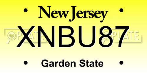XNBU87 New Jersey License Plate