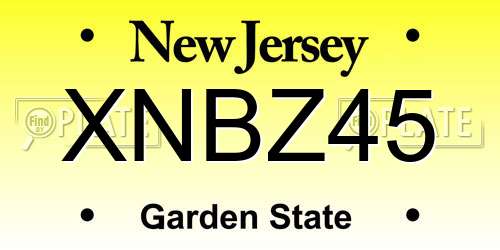 XNBZ45 New Jersey License Plate