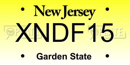 XNDF15 New Jersey License Plate