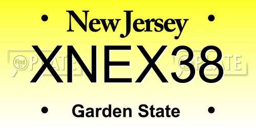 XNEX38 New Jersey License Plate