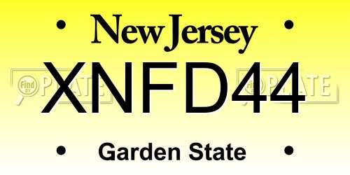 XNFD44 New Jersey License Plate