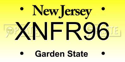 XNFR96 New Jersey License Plate