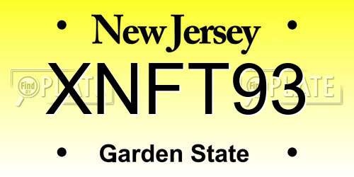XNFT93 New Jersey License Plate