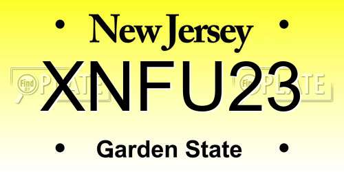XNFU23 New Jersey License Plate