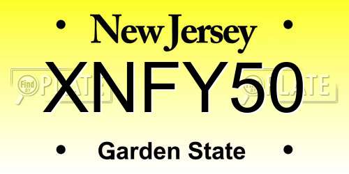 XNFY50 New Jersey License Plate