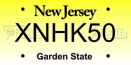 XNHK50 New Jersey License Plate