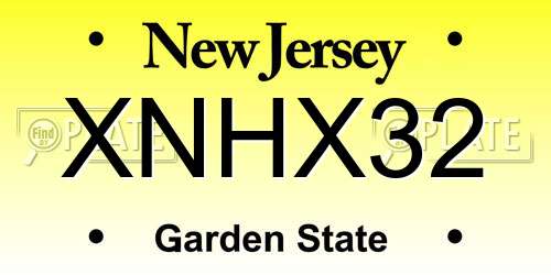 XNHX32 New Jersey License Plate