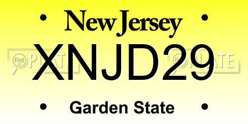 XNJD29 New Jersey License Plate