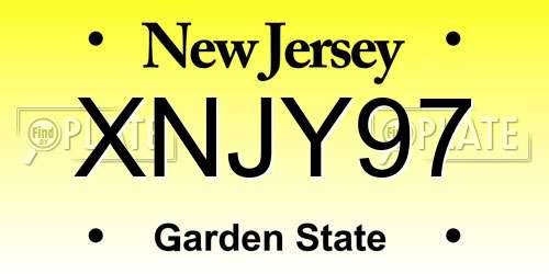 XNJY97 New Jersey License Plate