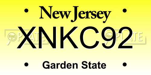 XNKC92 New Jersey License Plate